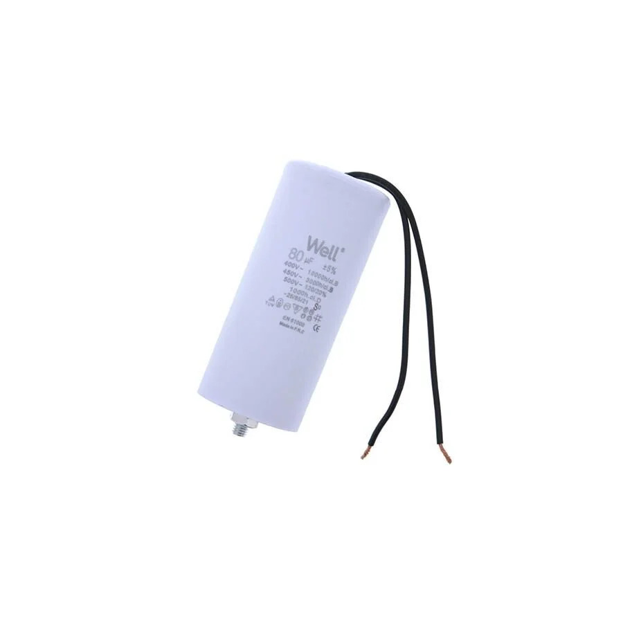 Πυκνωτής Λειτουργίας Well 80μF με καλώδιο 400V MOTCAP-80UF-WR-WL Πυκνωτής Λειτουργίας Well 80μF με καλώδιο 400V MOTCAP-80UF-WR-WL