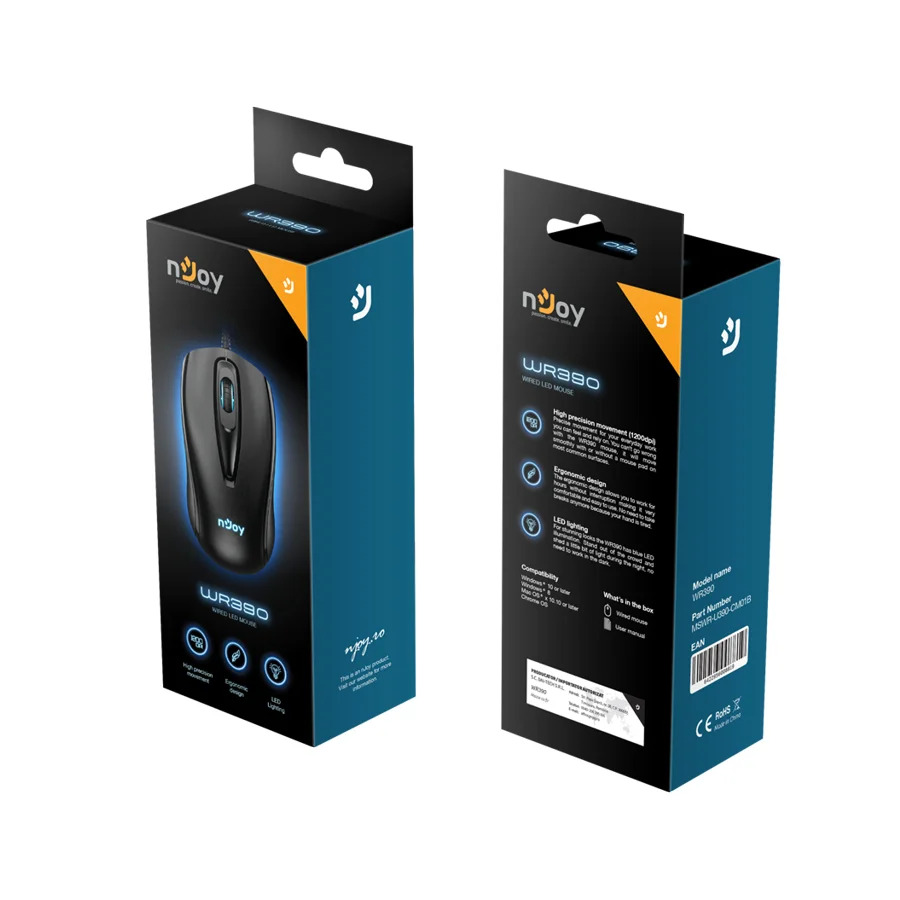 WR390 Ενσύρματο Ποντίκι USB μαύρο 1200dpi WR390 Ενσύρματο Ποντίκι USB μαύρο 1200dpi