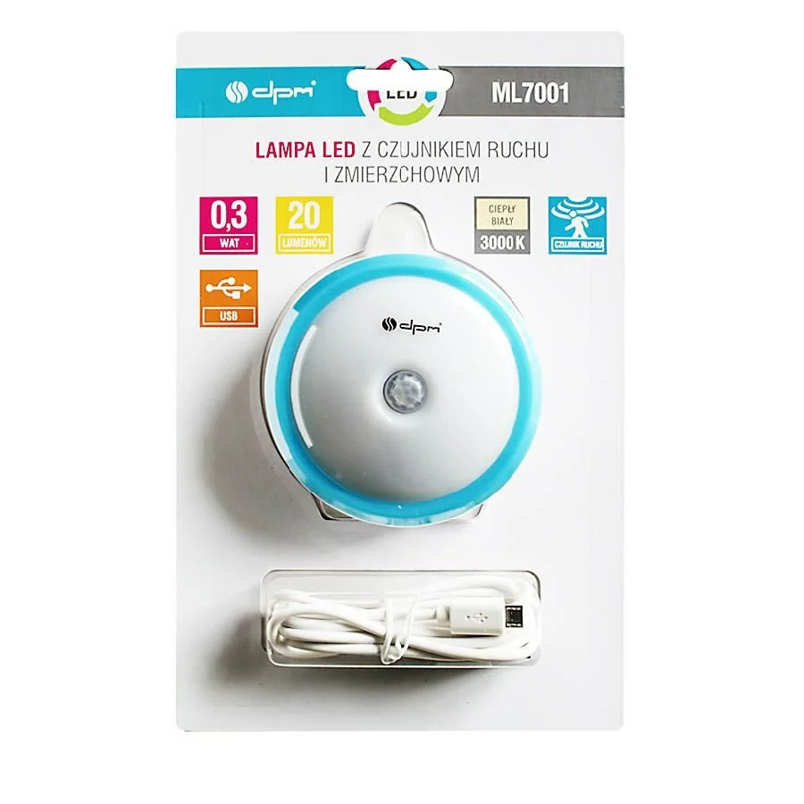 LED Φωτάκι Νυχτός με αισθητήρα κίνησης ML7001 0,3W LED Φωτάκι Νυχτός με αισθητήρα κίνησης ML7001 0,3W