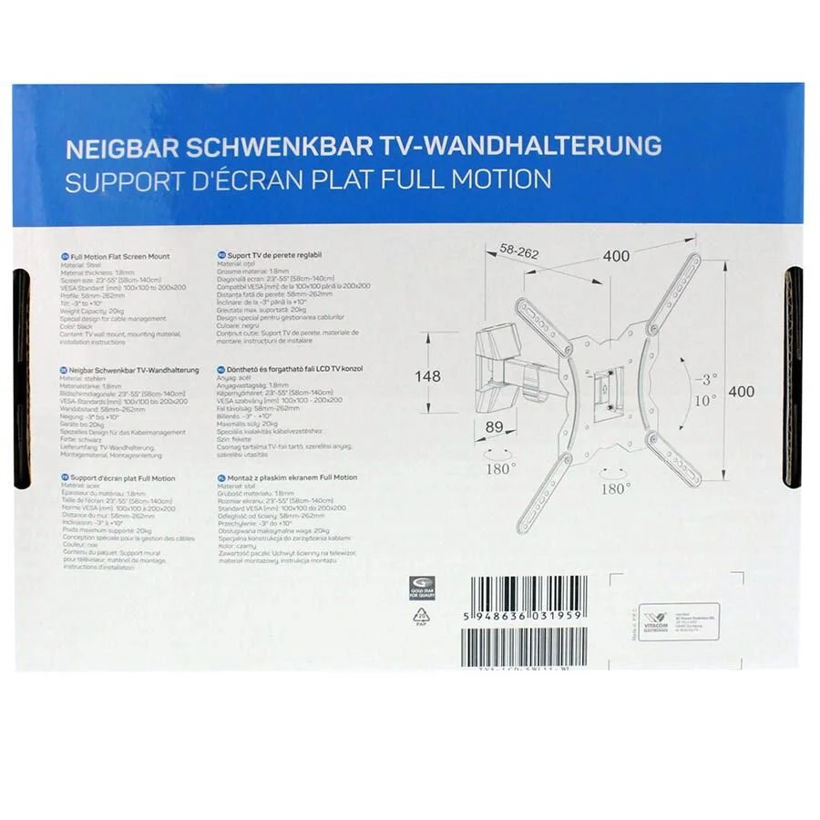 Βάση TV Well 23\\"- 55\\" με μονό βραχίωνα Ρυθμιζόμενη TVS-LCD-SW155-WL Βάση TV Well 23\\"- 55\\" με μονό βραχίωνα Ρυθμιζόμενη TVS-LCD-SW155-WL