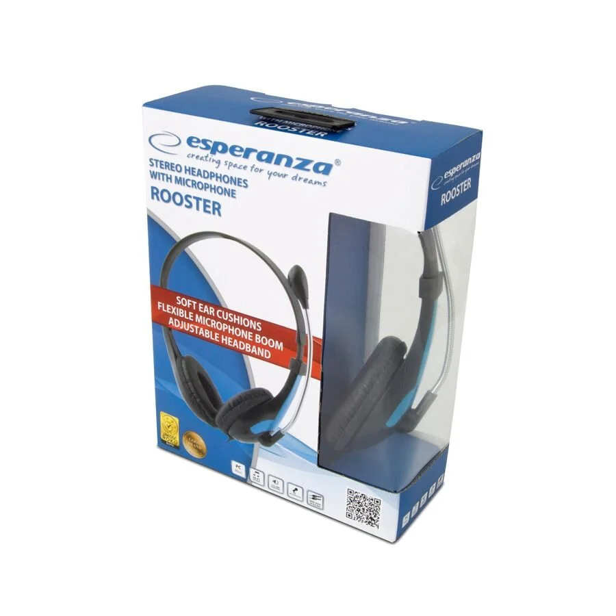 Ακουστικό με μικρόφωνο μπλε EH158B Ακουστικό με μικρόφωνο μπλε EH158B