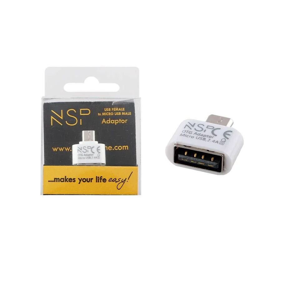 Μετατροπέας USB 2.0 OTG 2.4A FEMALE ΣΕ MICRO USB MALE WHITE NSP Μετατροπέας USB 2.0 OTG 2.4A FEMALE ΣΕ MICRO USB MALE WHITE NSP