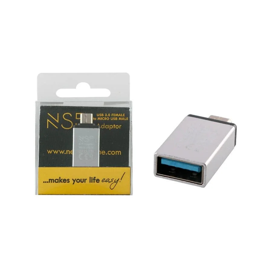 Μετατροπέας USB 3.0 OTG 2.4A FEMALE ΣΕ MICRO USB MALE SILVER NSP Μετατροπέας USB 3.0 OTG 2.4A FEMALE ΣΕ MICRO USB MALE SILVER NSP