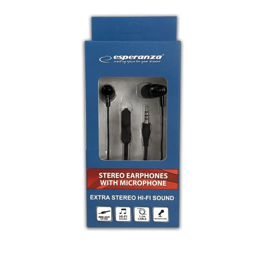 Ακουστικό με μικρόφωνο EH193K μαύρο Ακουστικό με μικρόφωνο EH193K μαύρο