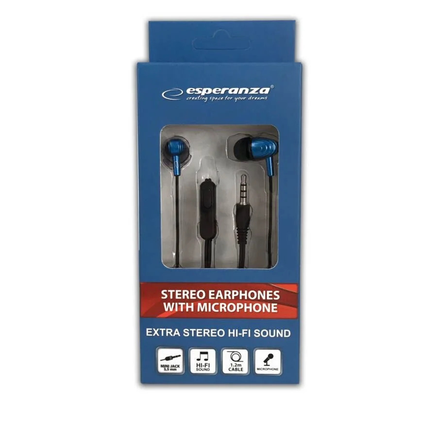 Ακουστικό με μικρόφωνο EH193KB μπλε Ακουστικό με μικρόφωνο EH193KB μπλε