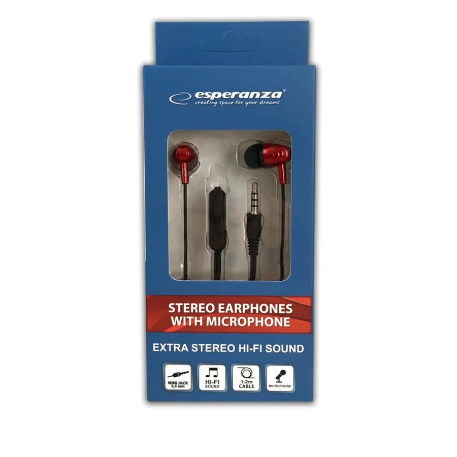 Ακουστικό με μικρόφωνο EH193KR κόκκινο Ακουστικό με μικρόφωνο EH193KR κόκκινο