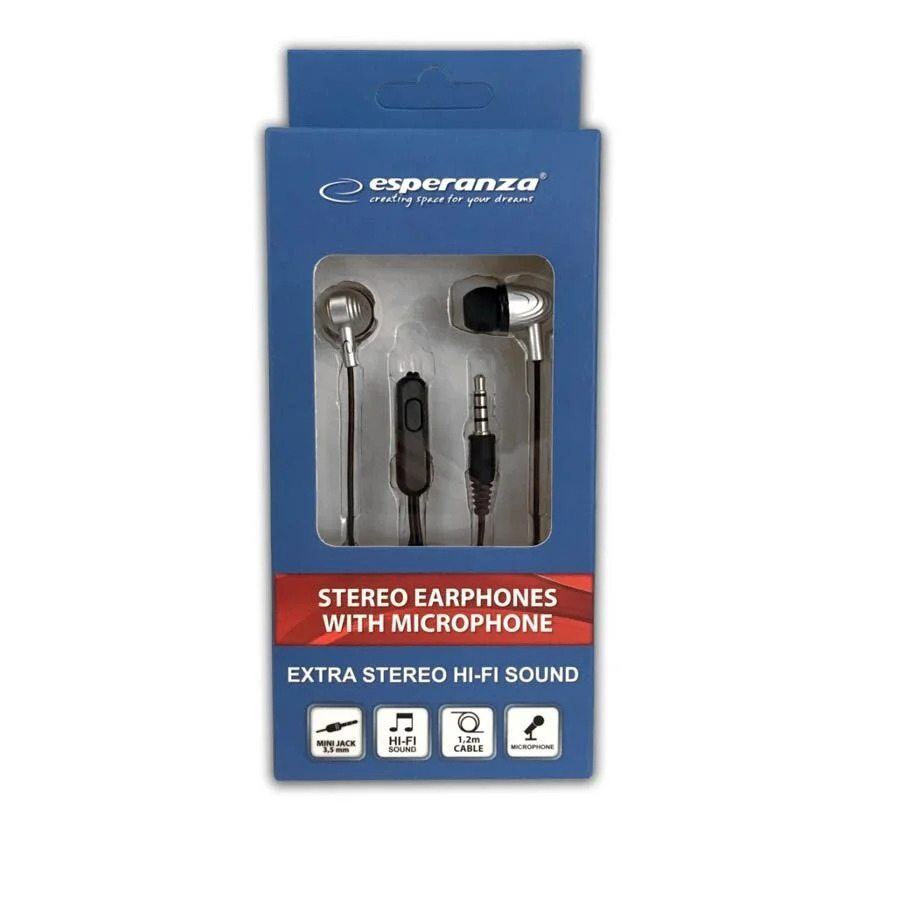 Ακουστικό με μικρόφωνο EH193KW ασημί Ακουστικό με μικρόφωνο EH193KW ασημί