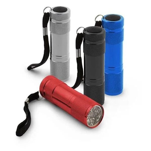 Φακός 9LED ασημί, μαύρο, μπλε, κόκκινο Φακός 9LED ασημί, μαύρο, μπλε, κόκκινο