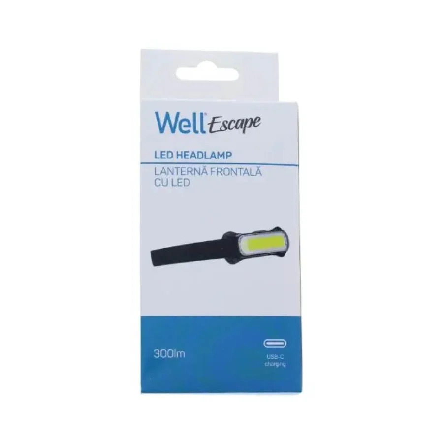 Well Επαναφορτιζόμενος Φακός Κεφαλής LED 300lumens IPX4 USB-C Escape TORCH-ESCAPE-WL Well Επαναφορτιζόμενος Φακός Κεφαλής LED 300lumens IPX4 USB-C Escape TORCH-ESCAPE-WL