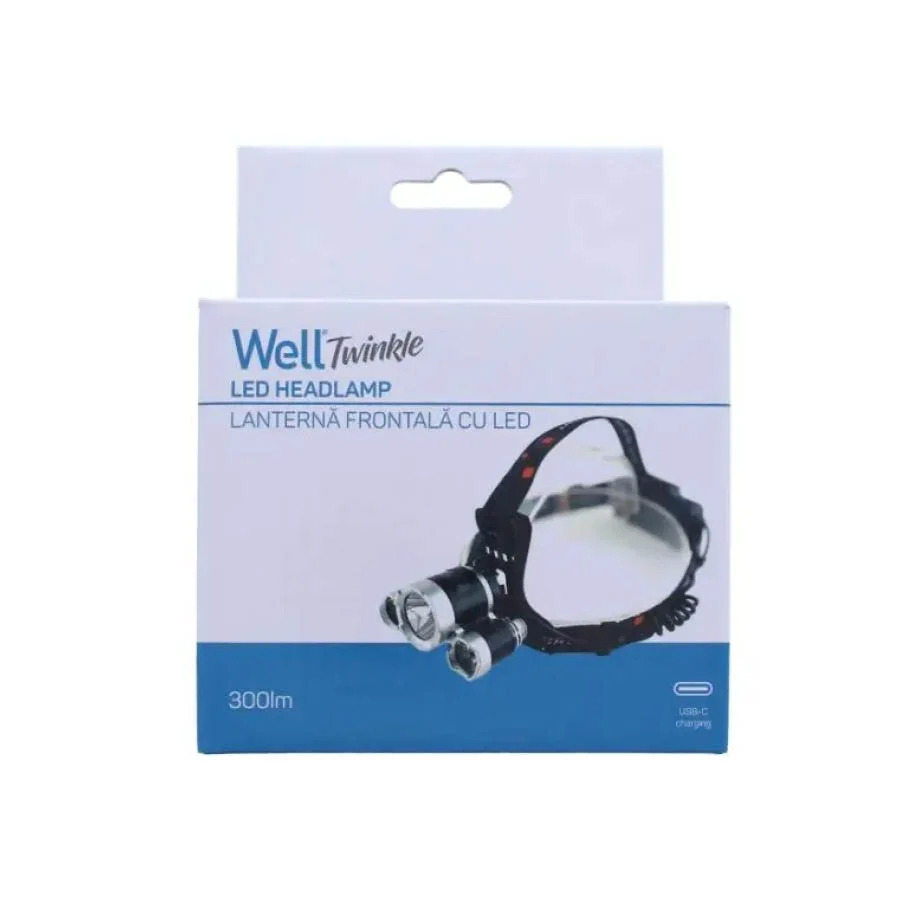 Well Επαναφορτιζόμενος Φακός Κεφαλής LED 300lumens IPX4 USB-C Twinkle TORCH-TWINKLE-WL Well Επαναφορτιζόμενος Φακός Κεφαλής LED 300lumens IPX4 USB-C Twinkle TORCH-TWINKLE-WL