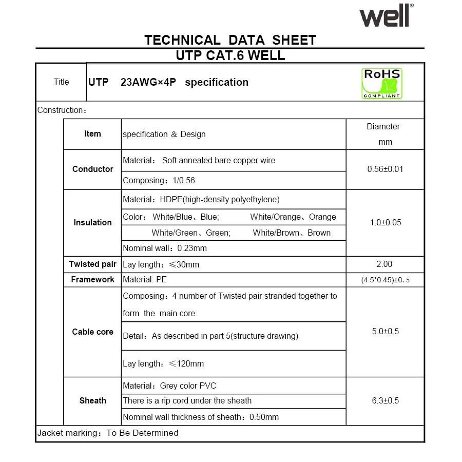 UTP CAT-6 305m Μονόκλωνο Pull Out Box Well UTP6-CU-305-WL UTP CAT-6 305m Μονόκλωνο Pull Out Box Well UTP6-CU-305-WL