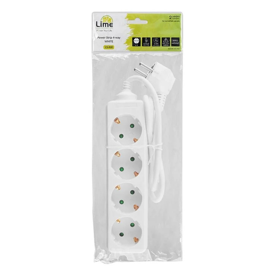 Πολύπριζα 4θ 16A 1M,3g1 λευκό LS-4W LIME Πολύπριζα 4θ 16A 1M,3g1 λευκό LS-4W LIME