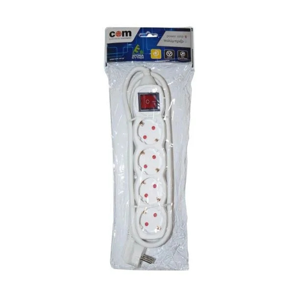 Πολύπριζα 4θ Με Διακόπτη 1,5M,3g1,5 COM Πολύπριζα 4θ Με Διακόπτη 1,5M,3g1,5 COM