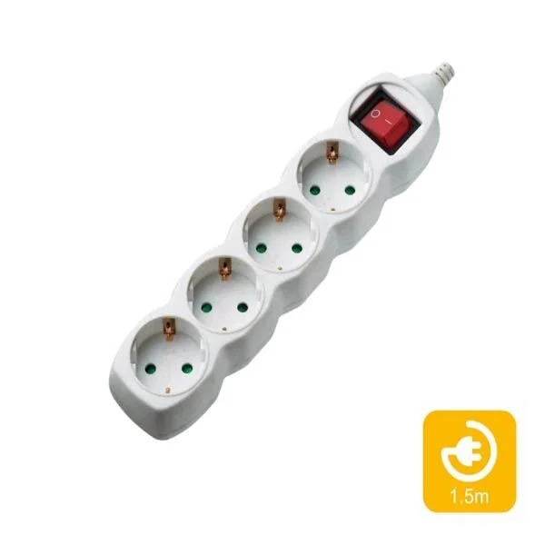 Πολύπριζα 4θ Με Διακόπτη 1,5M,3g1,5 COM Πολύπριζα 4θ Με Διακόπτη 1,5M,3g1,5 COM