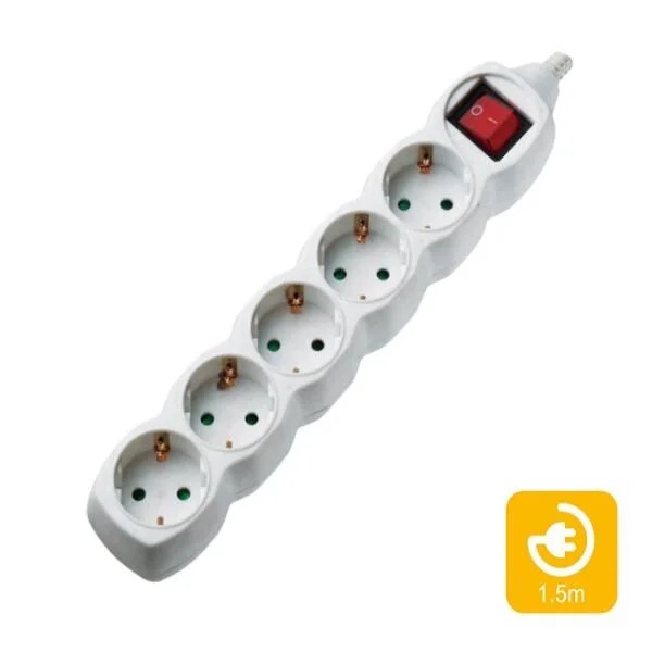 Πολύπριζα 5θ Με Διακόπτη 1,5M,3g1,5 COM Πολύπριζα 5θ Με Διακόπτη 1,5M,3g1,5 COM