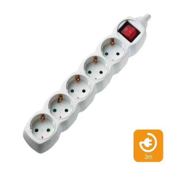 Πολύπριζα 5θ Με Διακόπτη 3M,3g1,5 COM Πολύπριζα 5θ Με Διακόπτη 3M,3g1,5 COM