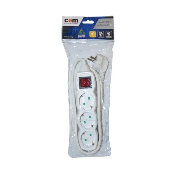 Πολύπριζα 3θ Με Διακόπτη 5M,3g1,5 COM Πολύπριζα 3θ Με Διακόπτη 5M,3g1,5 COM