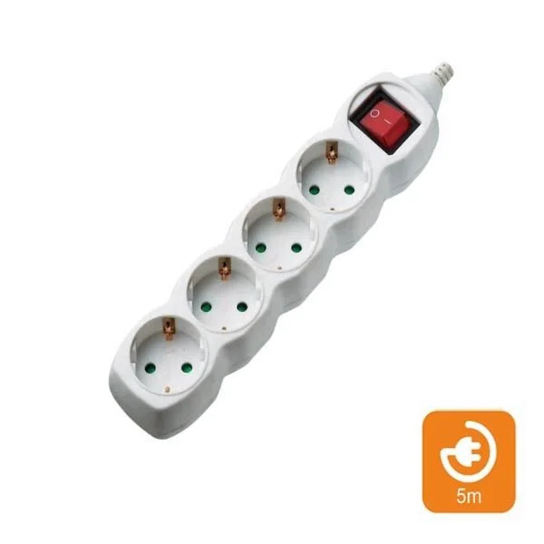 Πολύπριζα 4θ Με Διακόπτη 5M,3g1,5 COM Πολύπριζα 4θ Με Διακόπτη 5M,3g1,5 COM