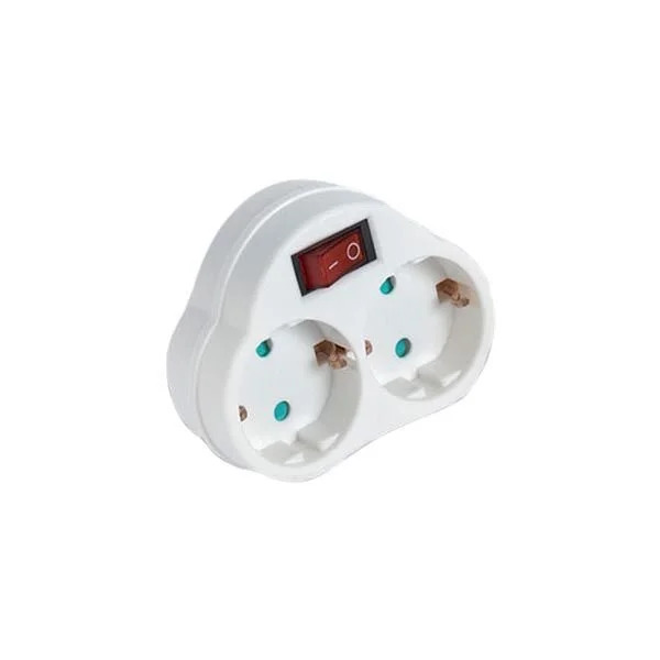 Αντάπτορας Ρεύματος με Διακόπτη ON/OFF 2xΣούκο COM Αντάπτορας Ρεύματος με Διακόπτη ON/OFF 2xΣούκο COM