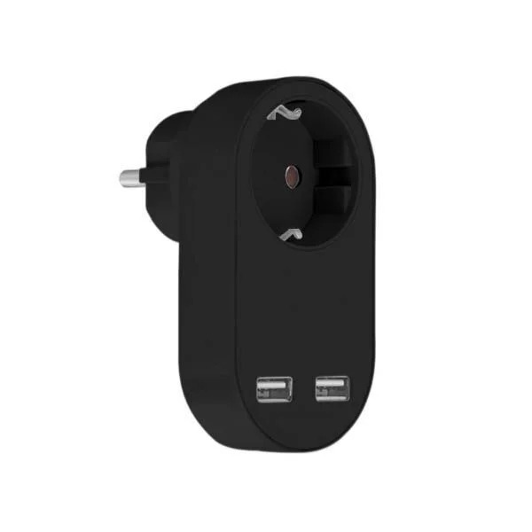 Αντάπτορας Φορτιστής 2xUSB/2.4Α μαύρο COM Αντάπτορας Φορτιστής 2xUSB/2.4Α μαύρο COM