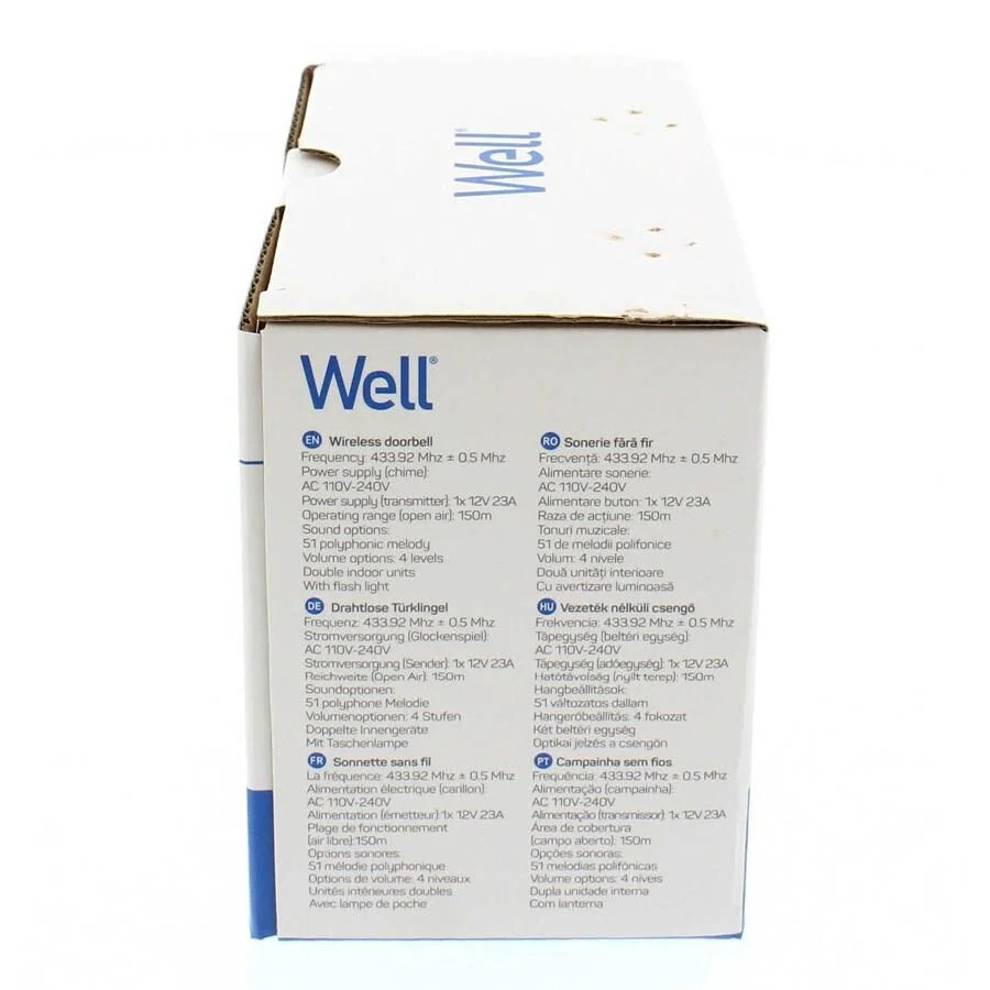 Κουδούνι Ασύρματο AC/DC 2 Δέκτες - 1 Πομπός(Κουδούνι) 51 Μελωδιών Well DOORBELL-JINGLE-WL Κουδούνι Ασύρματο AC/DC 2 Δέκτες - 1 Πομπός(Κουδούνι) 51 Μελωδιών Well DOORBELL-JINGLE-WL