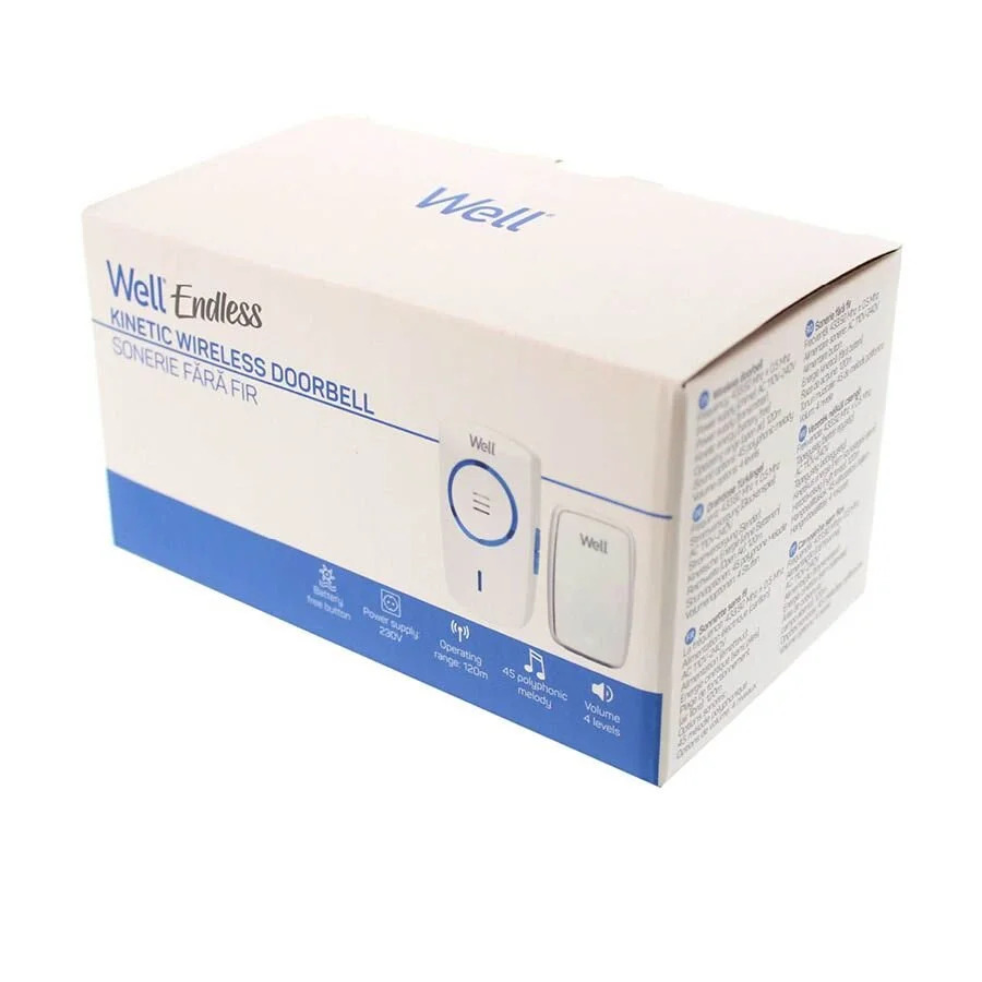 Κουδούνι ασύρματο πόρτας AC με διακόπτη κινητικής ενέργειας 45 μελωδιών ENDLESS Well DOORBELL-ENDLES Κουδούνι ασύρματο πόρτας AC με διακόπτη κινητικής ενέργειας 45 μελωδιών ENDLESS Well DOORBELL-ENDLES