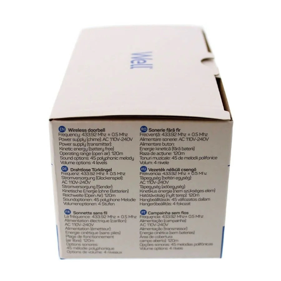 Κουδούνι ασύρματο πόρτας AC με διακόπτη κινητικής ενέργειας 45 μελωδιών ENDLESS Well DOORBELL-ENDLES Κουδούνι ασύρματο πόρτας AC με διακόπτη κινητικής ενέργειας 45 μελωδιών ENDLESS Well DOORBELL-ENDLES