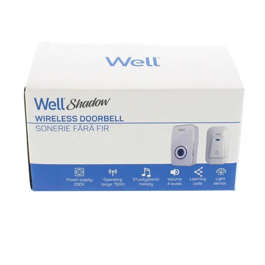 Κουδούνι ασύρματο πόρτας AC/DC 51 μελωδιών SHADOW-Well DOORBELL-SHADOW-WL Κουδούνι ασύρματο πόρτας AC/DC 51 μελωδιών SHADOW-Well DOORBELL-SHADOW-WL