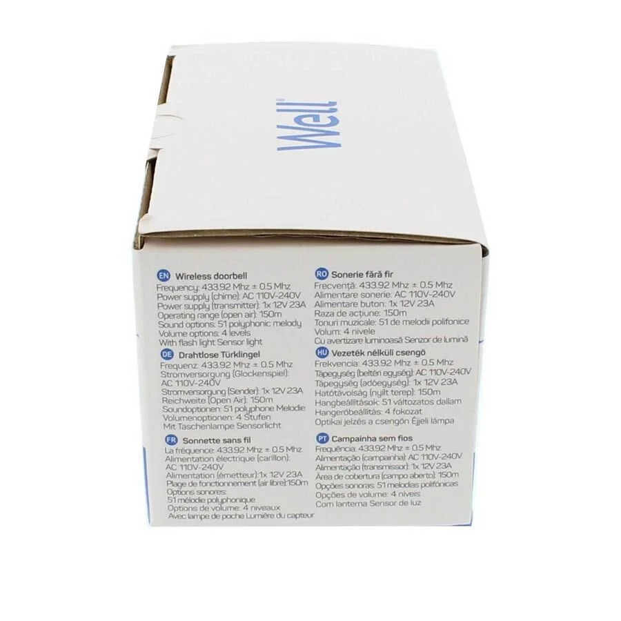 Κουδούνι ασύρματο πόρτας AC/DC 51 μελωδιών SHADOW-Well DOORBELL-SHADOW-WL Κουδούνι ασύρματο πόρτας AC/DC 51 μελωδιών SHADOW-Well DOORBELL-SHADOW-WL