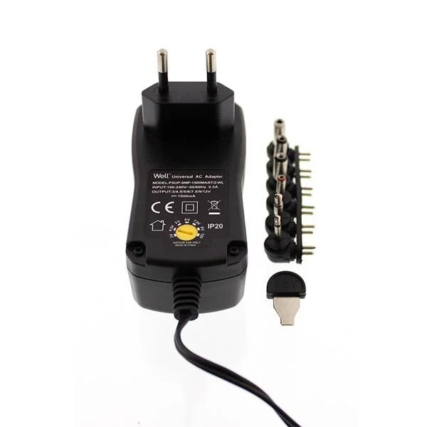 1500mA 3-12V Switching Τροφοδοτικό AC/DC Well PSUP-SMP-1500MA/6T/2-WL 1500mA 3-12V Switching Τροφοδοτικό AC/DC Well PSUP-SMP-1500MA/6T/2-WL