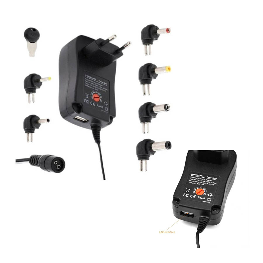 2100mA 3-12V Switching 30W + USB 5V Τροφοδοτικό AC/DC 2100mA 3-12V Switching 30W + USB 5V Τροφοδοτικό AC/DC