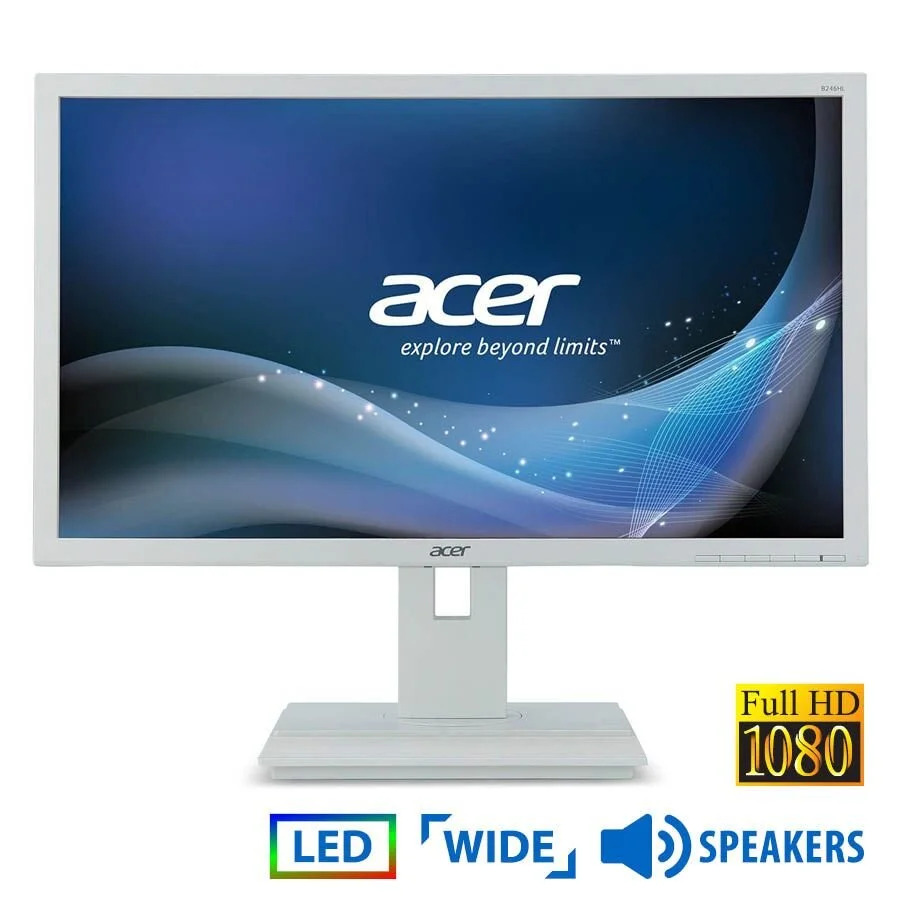Used (A-) Monitor B246HL LED/Acer/24\\"FHD/1920x1080/Wide/White/w/Speakers/Grade A-/D-SUB & DVI-D Used (A-) Monitor B246HL LED/Acer/24\\"FHD/1920x1080/Wide/White/w/Speakers/Grade A-/D-SUB & DVI-D