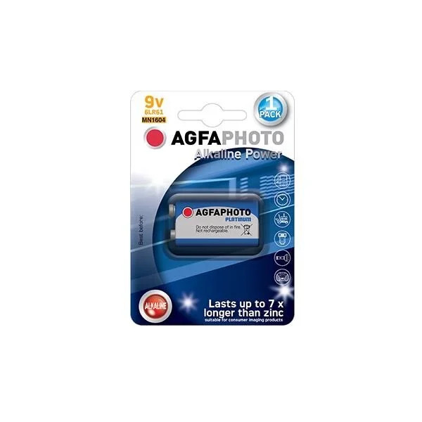 AGFA 9V 6LR61 1τεμ Αλκαλική Μπαταρία AGFA 9V 6LR61 1τεμ Αλκαλική Μπαταρία