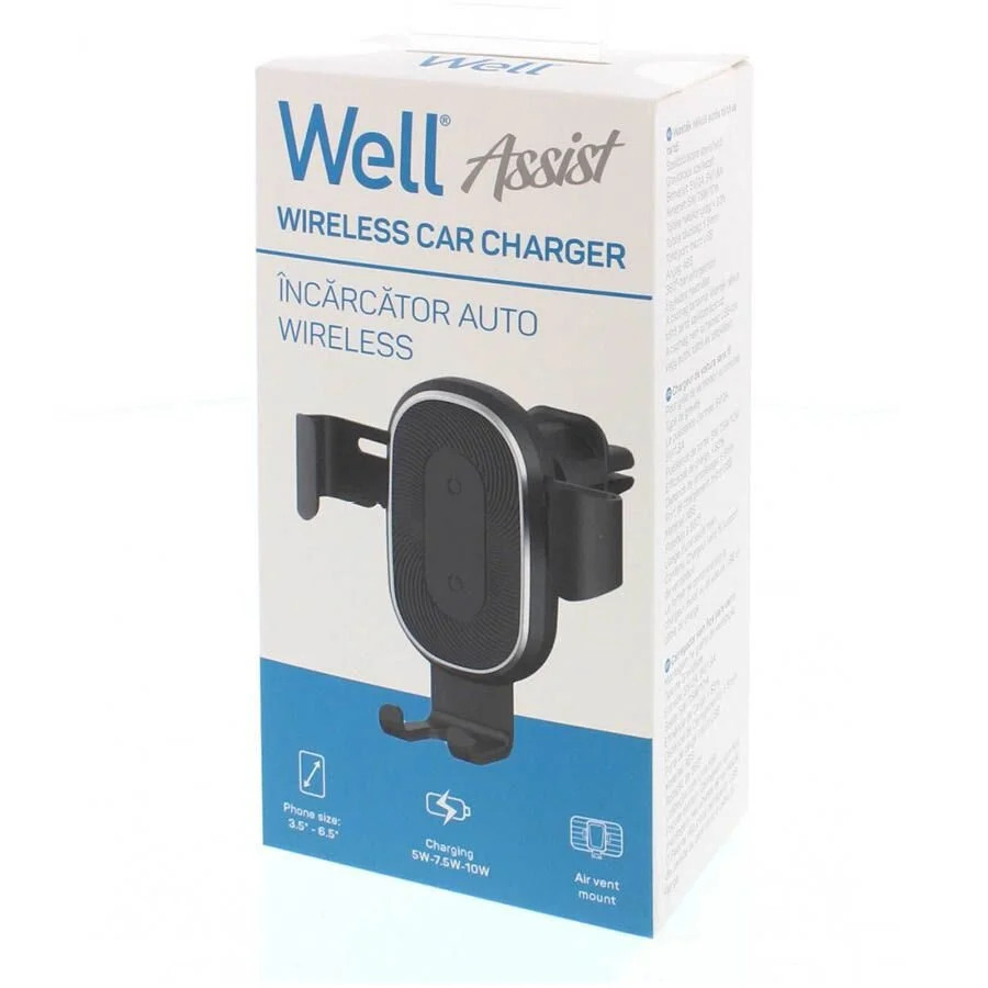 Ασύρματος Φορτιστής 10W και Βάση Στήριξης Smartphone αυτοκινήτου, Assist, Well CHAR-WLESS-ASSIST-WL Ασύρματος Φορτιστής 10W και Βάση Στήριξης Smartphone αυτοκινήτου, Assist, Well CHAR-WLESS-ASSIST-WL