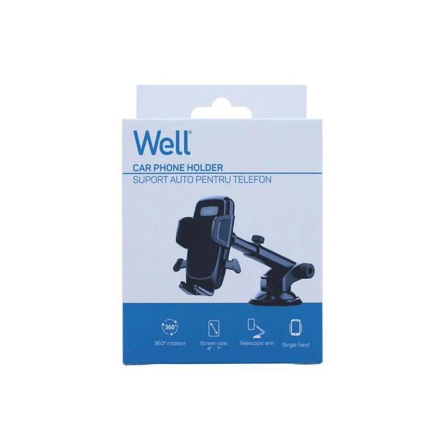 Βάση Στήριξης Αυτοκινήτου με βεντούζα για Smartphone Well MOUNT-CAR-SCA07-WL Βάση Στήριξης Αυτοκινήτου με βεντούζα για Smartphone Well MOUNT-CAR-SCA07-WL