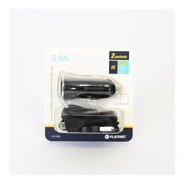 Universal 2 USB Port Car Charger 5V 3.4A με micro USB Cable 1m Universal 2 USB Port Car Charger 5V 3.4A με micro USB Cable 1m