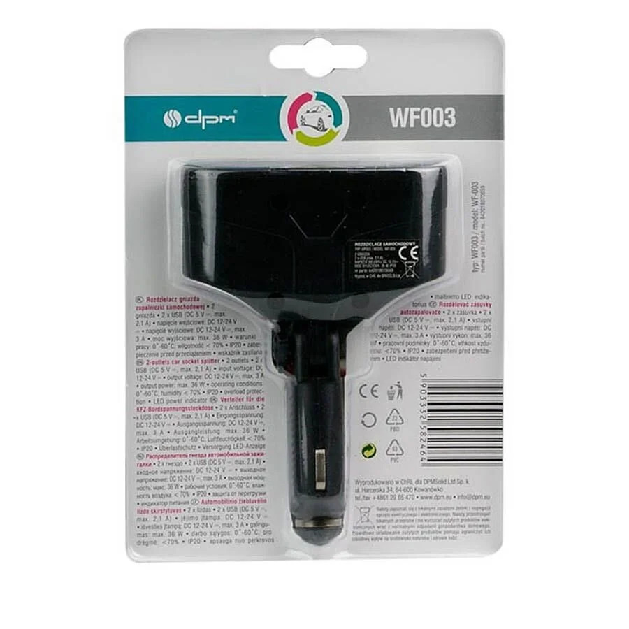 Φορτιστής 48W & επέκταση τροφοδοσίας w/4 έξοδοι από αναπτήρα αυτοκινήτου WF003 Φορτιστής 48W & επέκταση τροφοδοσίας w/4 έξοδοι από αναπτήρα αυτοκινήτου WF003