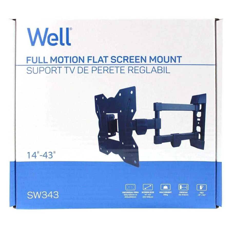Βάση SW343 14"-43" με διπλό βραχίωνα Ρυθμιζόμενη Well TVS-LCD-SW343-WL Βάση SW343 14"-43" με διπλό βραχίωνα Ρυθμιζόμενη Well TVS-LCD-SW343-WL