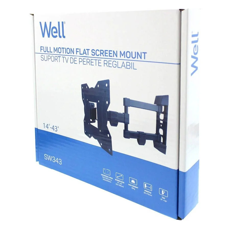 Βάση SW343 14"-43" με διπλό βραχίωνα Ρυθμιζόμενη Well TVS-LCD-SW343-WL Βάση SW343 14"-43" με διπλό βραχίωνα Ρυθμιζόμενη Well TVS-LCD-SW343-WL