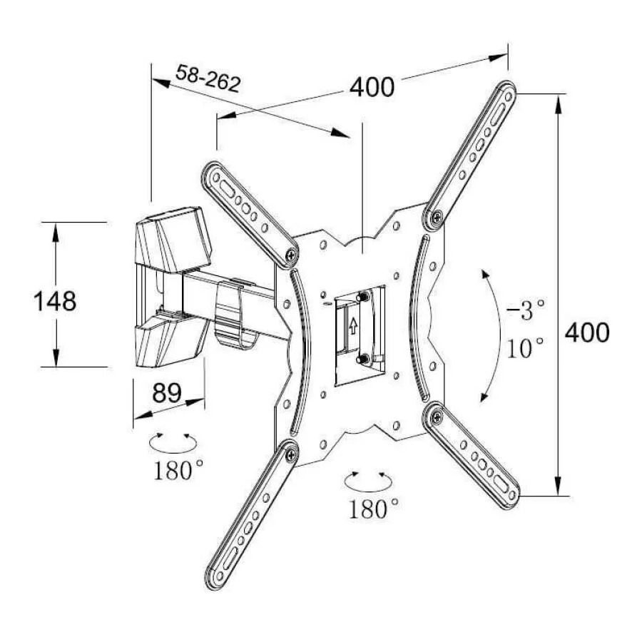 Βάση TV Well 23\\"- 55\\" με μονό βραχίωνα Ρυθμιζόμενη TVS-LCD-SW155-WL Βάση TV Well 23\\"- 55\\" με μονό βραχίωνα Ρυθμιζόμενη TVS-LCD-SW155-WL