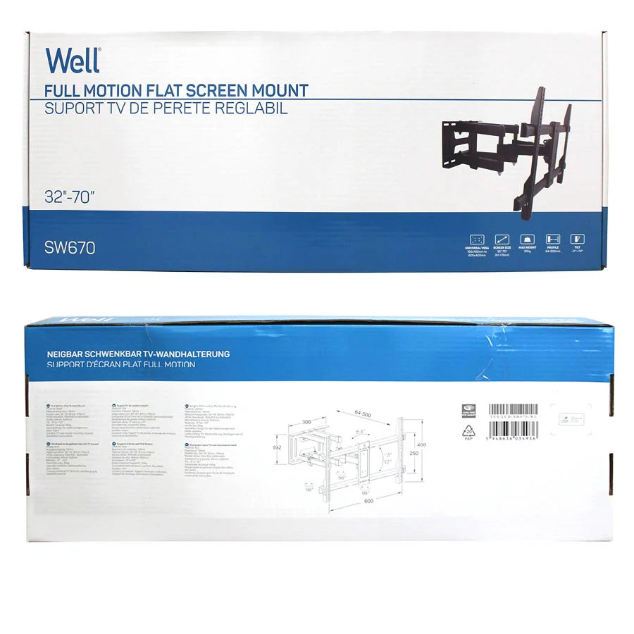 Βάση TV Well 32``- 70``Μαύρη Full motion TVS-LCD-SW670-WL Βάση TV Well 32``- 70``Μαύρη Full motion TVS-LCD-SW670-WL