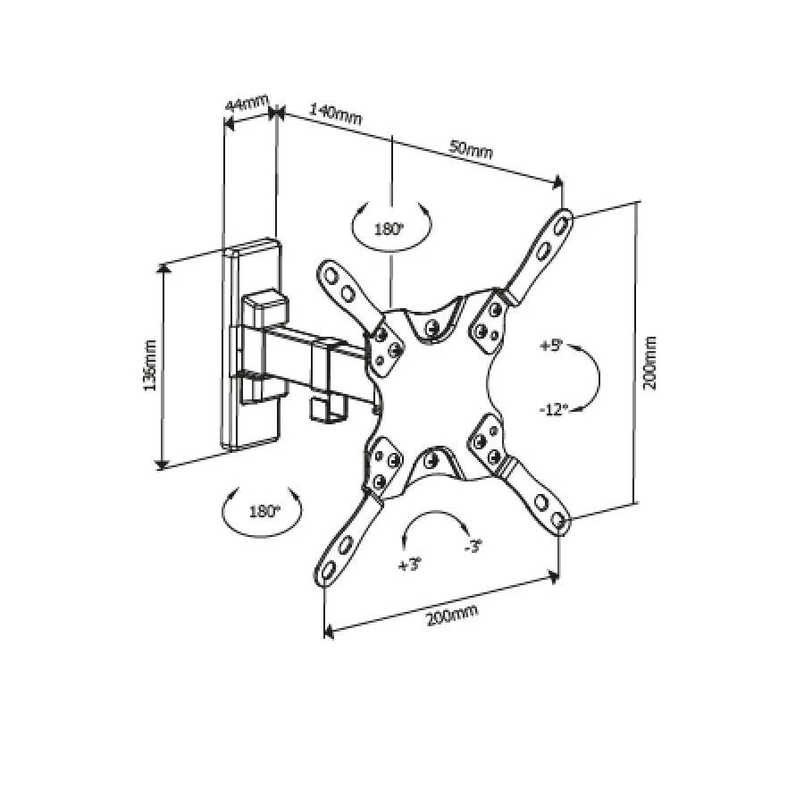 Βάση TV Bravo 13"- 42" με μονό βραχίωνα Ρυθμιζόμενη BR LED 9 Βάση TV Bravo 13"- 42" με μονό βραχίωνα Ρυθμιζόμενη BR LED 9