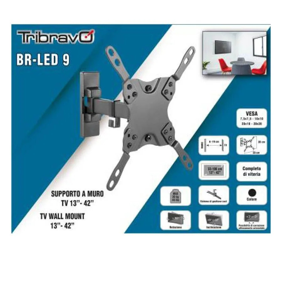 Βάση TV Bravo 13"- 42" με μονό βραχίωνα Ρυθμιζόμενη BR LED 9 Βάση TV Bravo 13"- 42" με μονό βραχίωνα Ρυθμιζόμενη BR LED 9