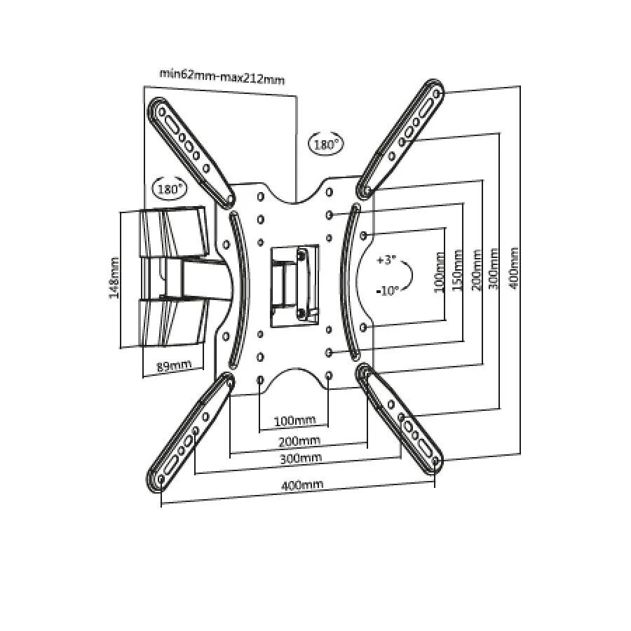 Βάση TV Bravo 32"- 55" με μονό βραχίωνα Ρυθμιζόμενη BR LED 40 Βάση TV Bravo 32"- 55" με μονό βραχίωνα Ρυθμιζόμενη BR LED 40