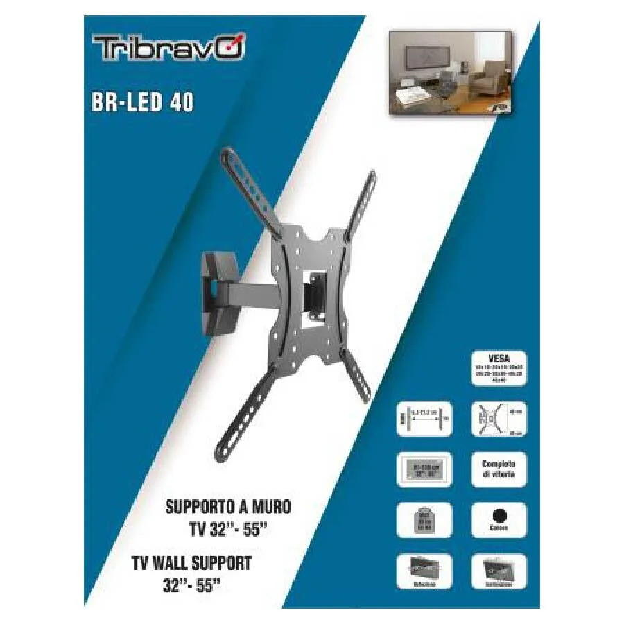 Βάση TV Bravo 32"- 55" με μονό βραχίωνα Ρυθμιζόμενη BR LED 40 Βάση TV Bravo 32"- 55" με μονό βραχίωνα Ρυθμιζόμενη BR LED 40