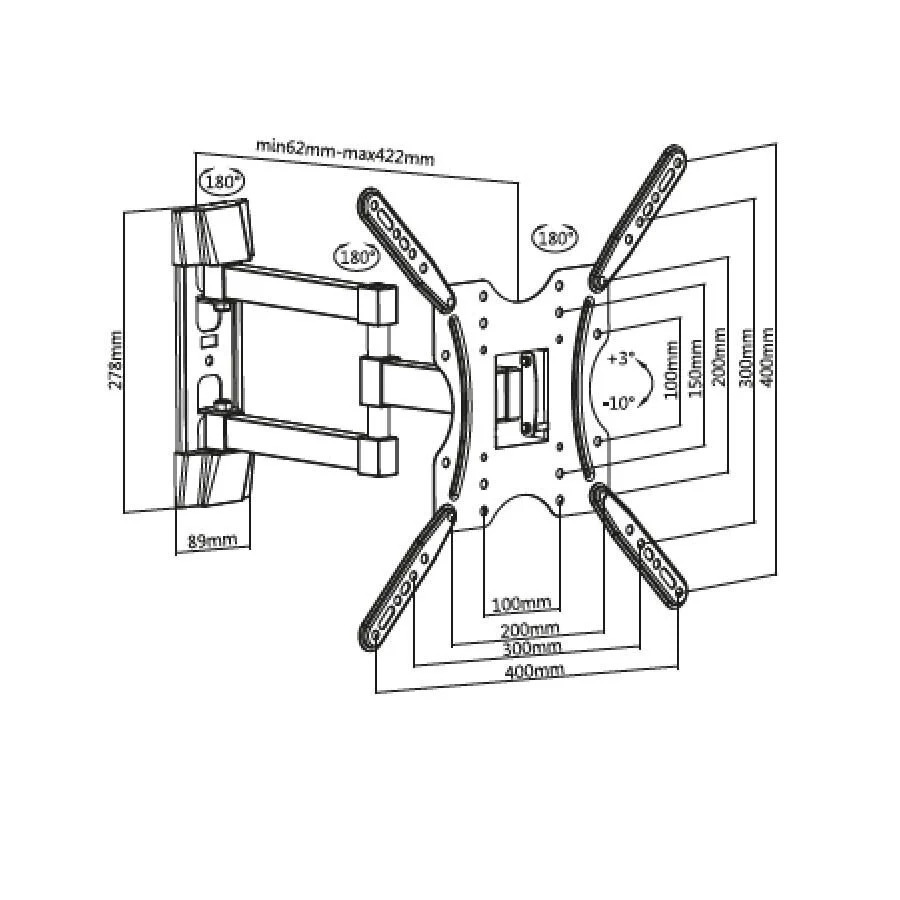 Βάση TV Bravo 32"- 55" με διπλό βραχίωνα Ρυθμιζόμενη BR LED 41 Βάση TV Bravo 32"- 55" με διπλό βραχίωνα Ρυθμιζόμενη BR LED 41