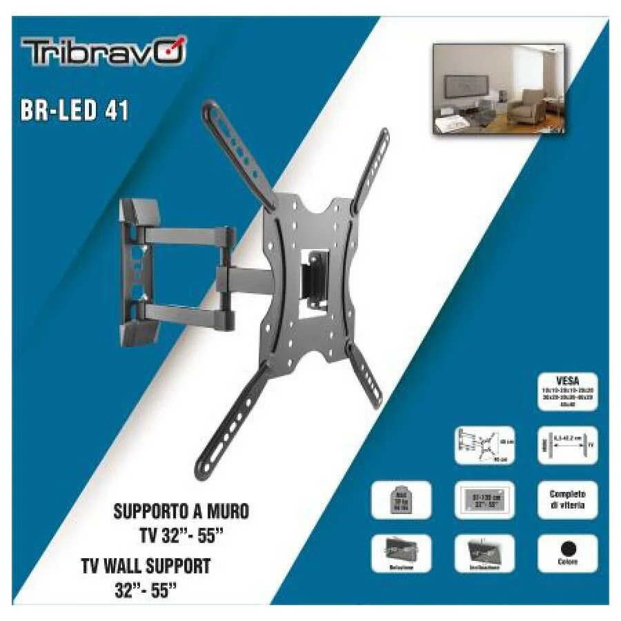 Βάση TV Bravo 32"- 55" με διπλό βραχίωνα Ρυθμιζόμενη BR LED 41 Βάση TV Bravo 32"- 55" με διπλό βραχίωνα Ρυθμιζόμενη BR LED 41