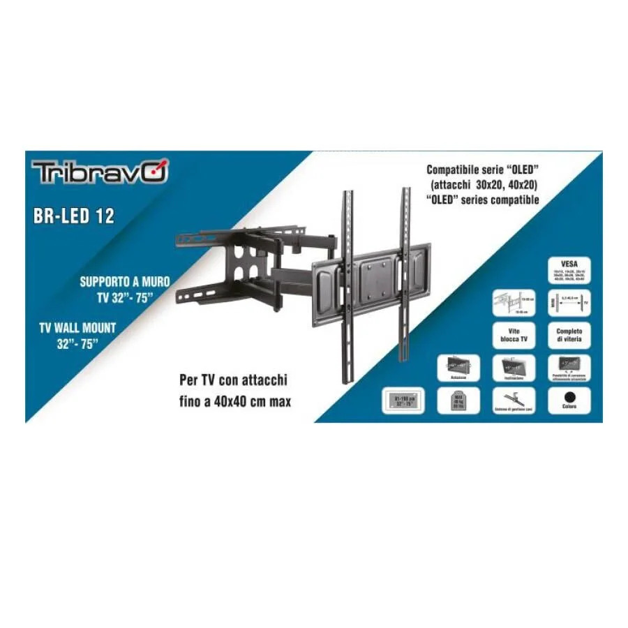 Βάση TV Bravo 32"- 75" με τριπλό βραχίωνα Ρυθμιζόμενη BR LED 12 Βάση TV Bravo 32"- 75" με τριπλό βραχίωνα Ρυθμιζόμενη BR LED 12