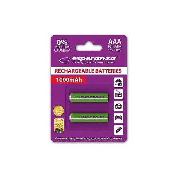Μπαταρία 1000mA HR03 AAA 2τεμ Επαναφορτιζόμενη EZA101G Μπαταρία 1000mA HR03 AAA 2τεμ Επαναφορτιζόμενη EZA101G