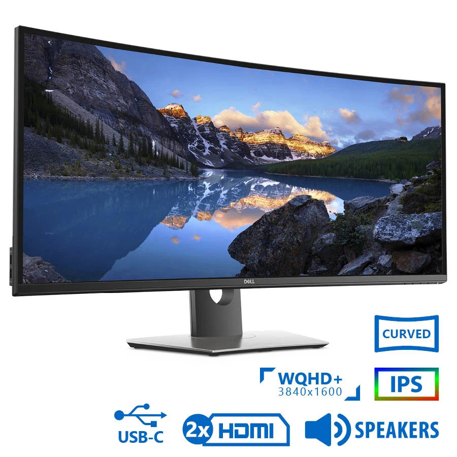 Used (A-) Monitor U3818DW Curved/Dell/38\\"UW-QHD/3840x1600/Black/w/Speakers/Grade A-/DP & 2xHDMI & US Used (A-) Monitor U3818DW Curved/Dell/38\\"UW-QHD/3840x1600/Black/w/Speakers/Grade A-/DP & 2xHDMI & US